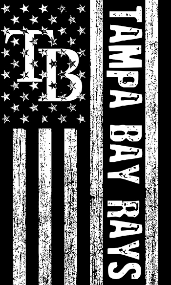 Tampa Bay Rays Black And White American Flag logo iron on paper